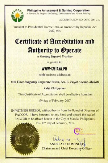 C9Taya Licensed by Pagcor